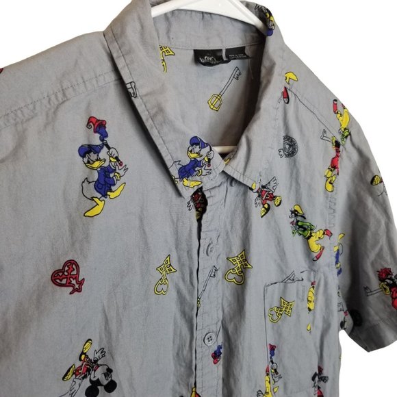 Disney Shirts Disney Mens Xl Gray All Over Mickey Mouse Donald Duck